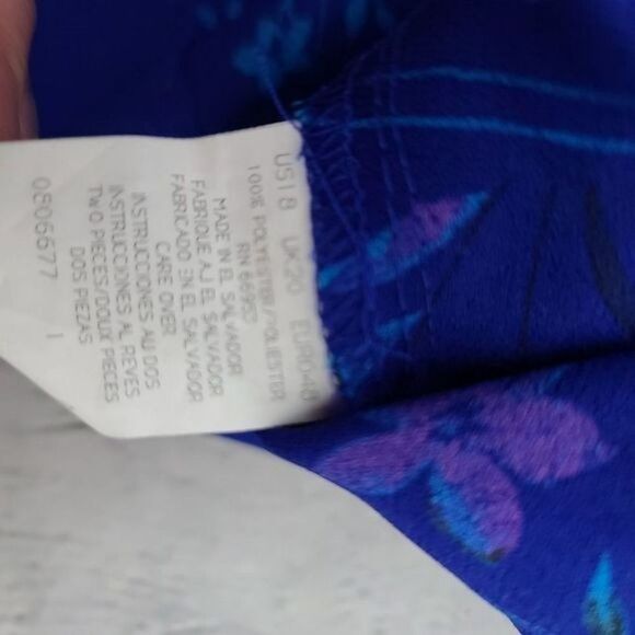 Vintage 90s Dark Botanical Cottagecore Purple Leslie Fay Blouson Jacket - Picture 9 of 13